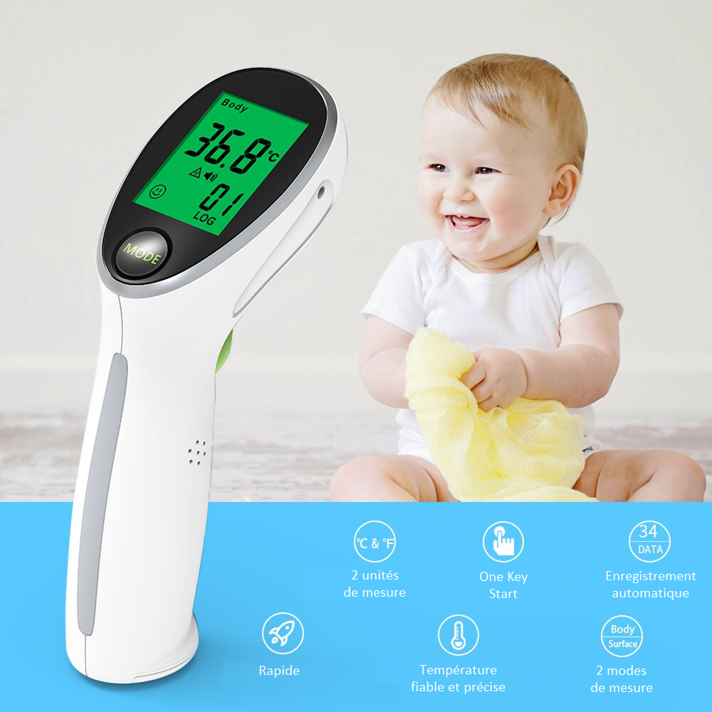 AICARE – thermomètre frontal électronique à infrarouge, sans Contact, pour  bébé, adulte, outil médical de mesure de